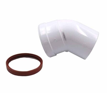 Коліно коаксіального димоходу до традиційних котлів 45*, &Oslash; 80 мм