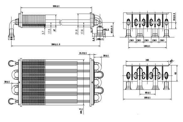 Теплообменник битермический Ferroli Domiproject C24/F24, Fereasy C24/F24 (39819540/39820060), цена | Пирамида24