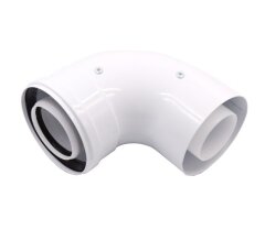 Коаксиальное колено 90&deg; &Oslash;60/100 мм (внутренне-наружное) конденсационное