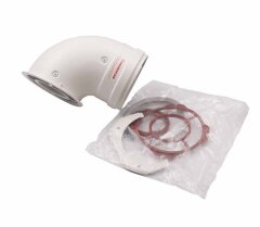 Колено коаксиальное 90&deg; 60/100 с фланцем