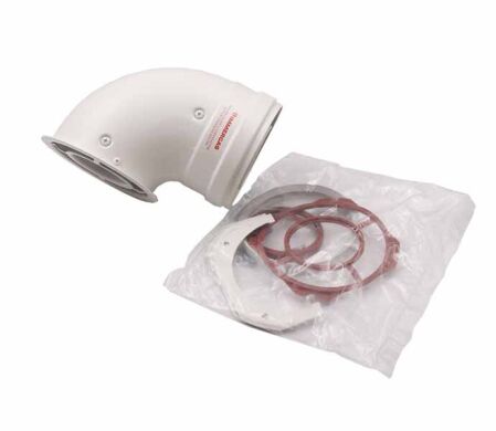 Колено коаксиальное 90&deg; 60/100 с фланцем