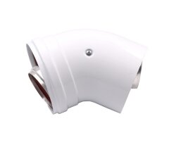 Коліно коаксіальне 45&deg; &Oslash;60/100 мм (внутрішнє-зовнішнє)